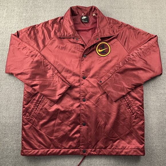 Vintage Nike Jacket Adult Large Red Long Sleeve Air Force One Button Up Casual - Picture 1 of 14